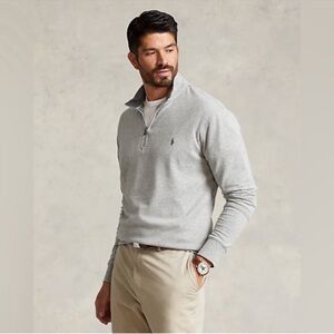 Polo Ralph Lauren Men’s Performance Quarter Zip Pullover Sweater Sz L Gray